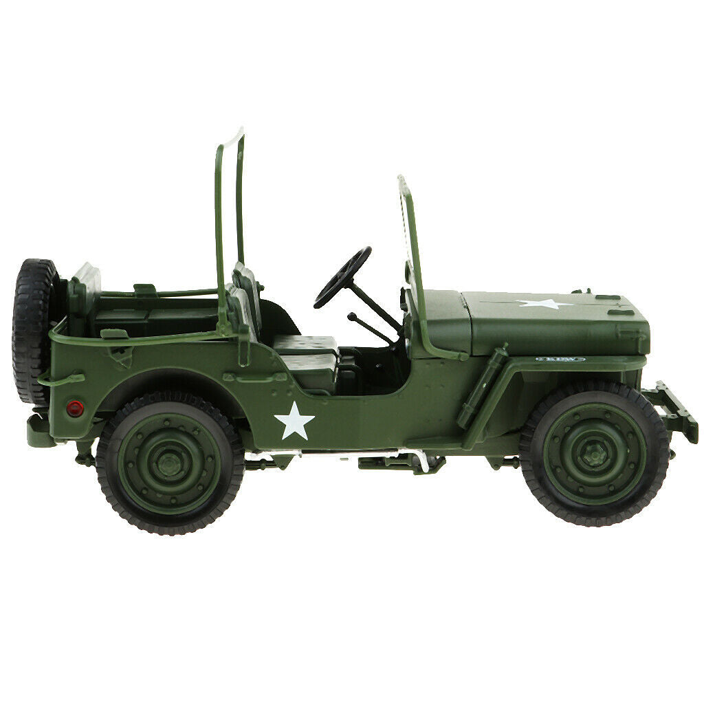 1:18 Metal Willys WWII Jeep SUV Car Military Toys Collectibles Party Favors