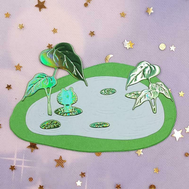 Frog Leaf Pond Metal Cutting Dies Stencil DIY Scrapbooking Album Paper Card Mold