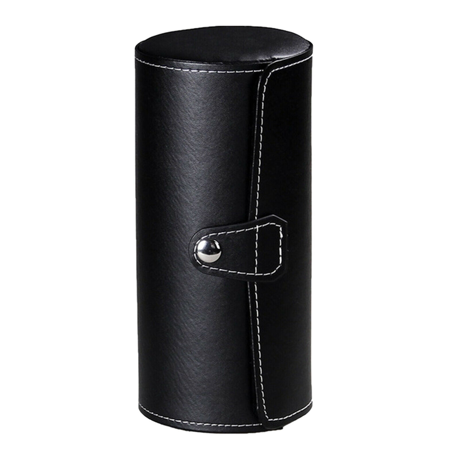 Stylish 3Slot PU Watch Roll Container Box for Wristwatch Holder Black