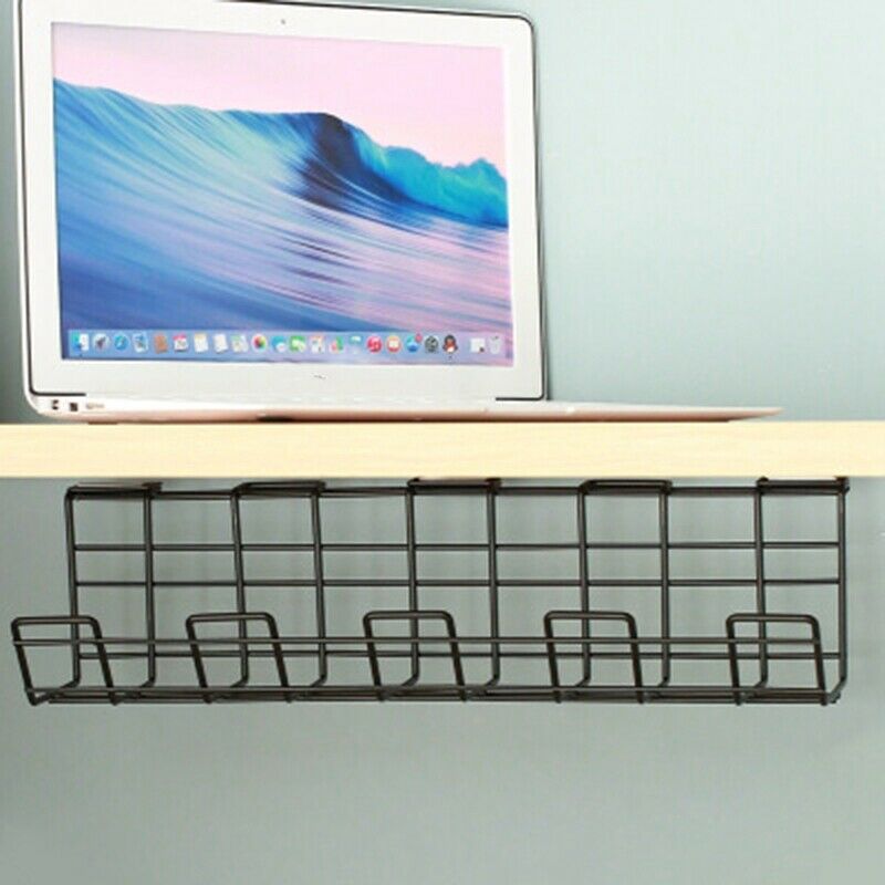 1Pc Under Desk Cable Management Rack Compact Cable Organizer Storage Rack B S3M7