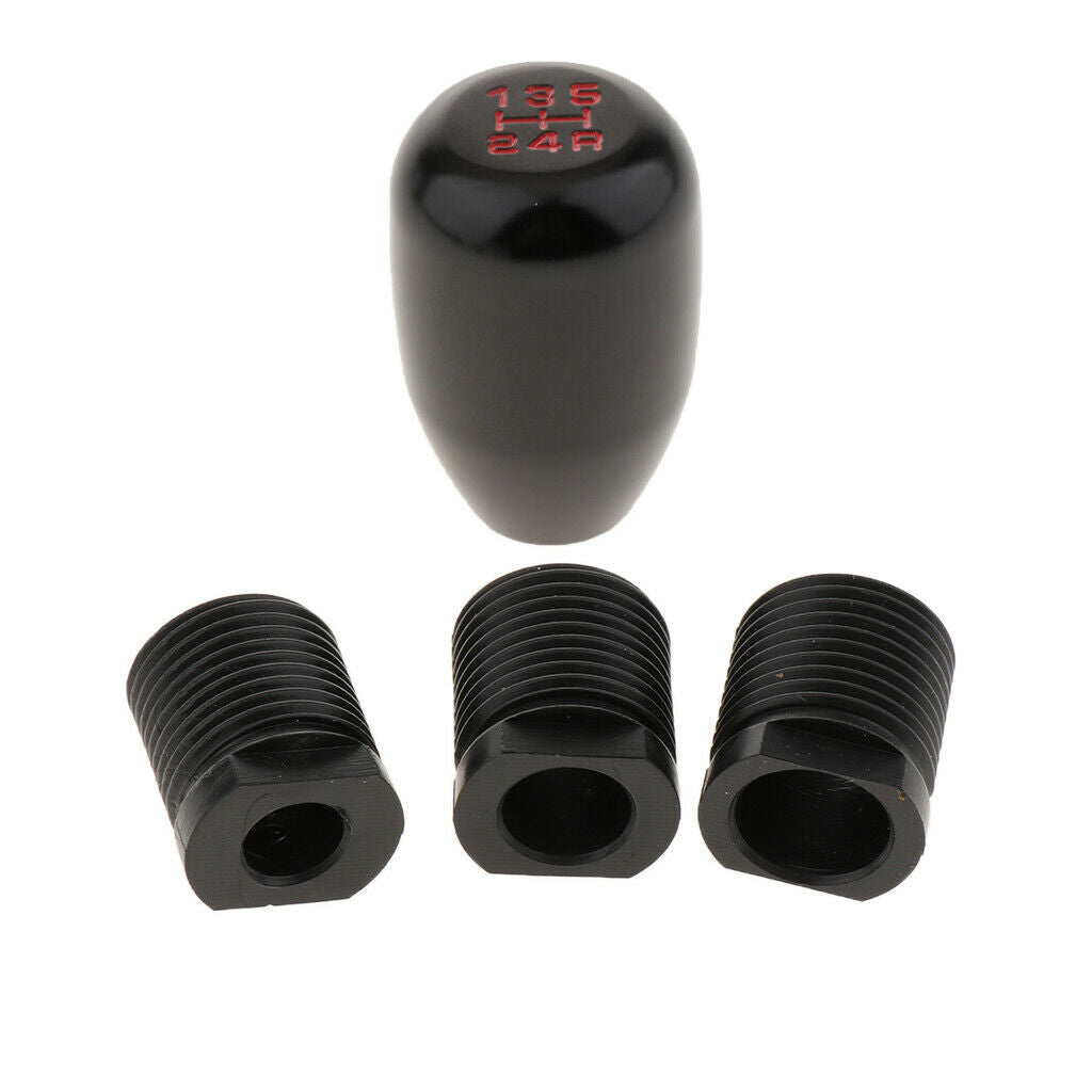 Car Aluminum 5 Speed Gear Stick Shift Knob Shifter Lever Black/Red NEW