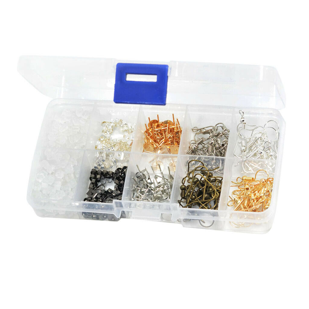 1Box Earrings Making Supplies Kit Earring Hooks, Earring Backs, Earrings Posts