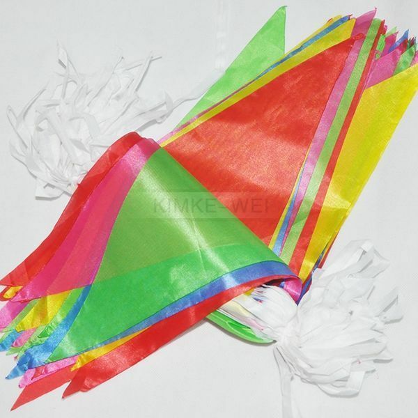 10 M Colorful Triangle Flag Pennant String Banner Festival Party Holiday Decor