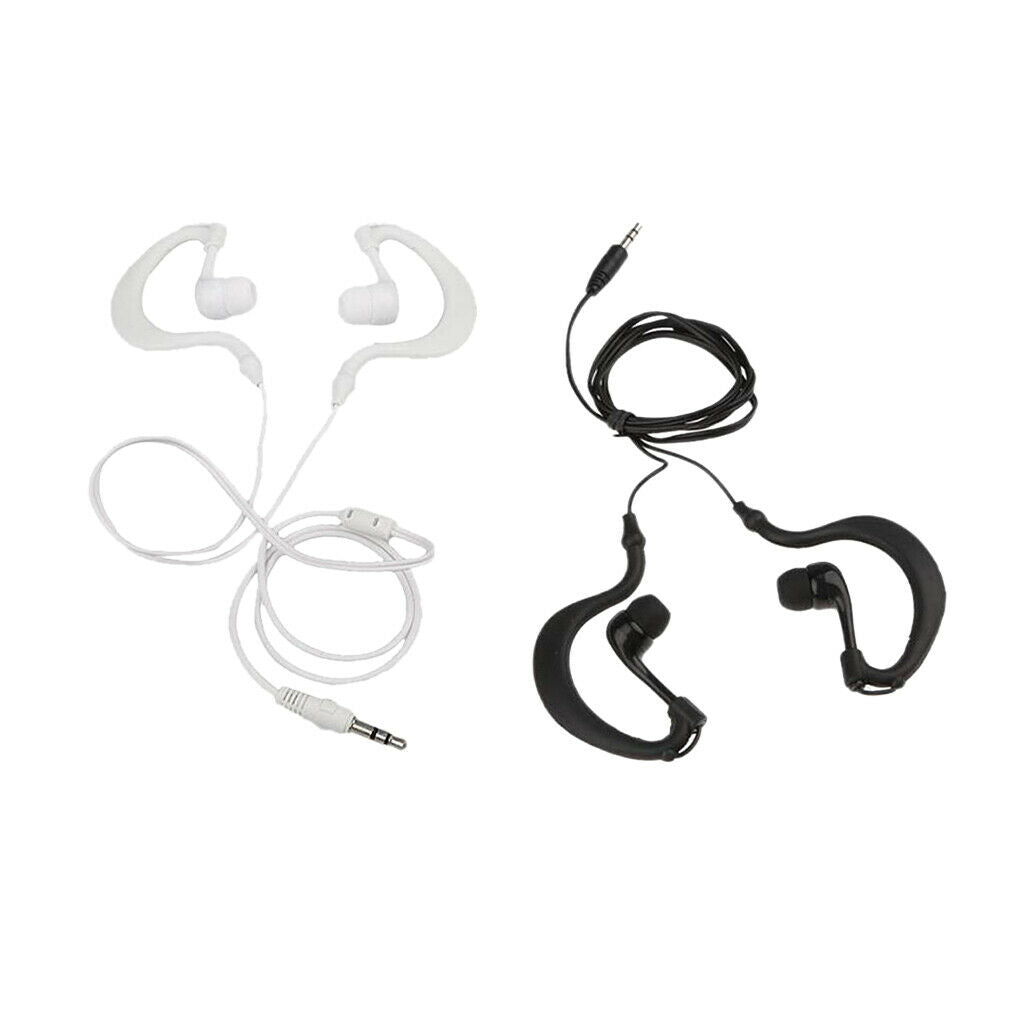 2x Waterproof 3.5mm AUX Port Earhook Earphone Earpiece Muisc Headset Earplug for