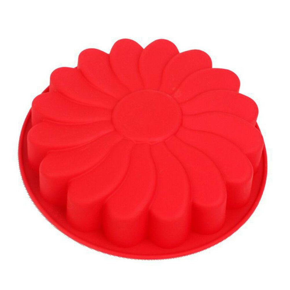 Silicone Large Flower Cake Baking Pan Mould Chocolate Soap Candy Jelly Mold y XC
