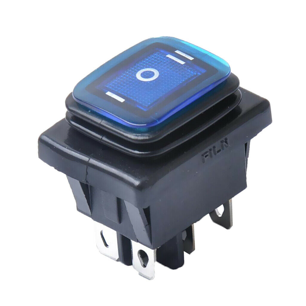 2pcs Blue Green 6 Pin on / Off / on Rocker Switch with