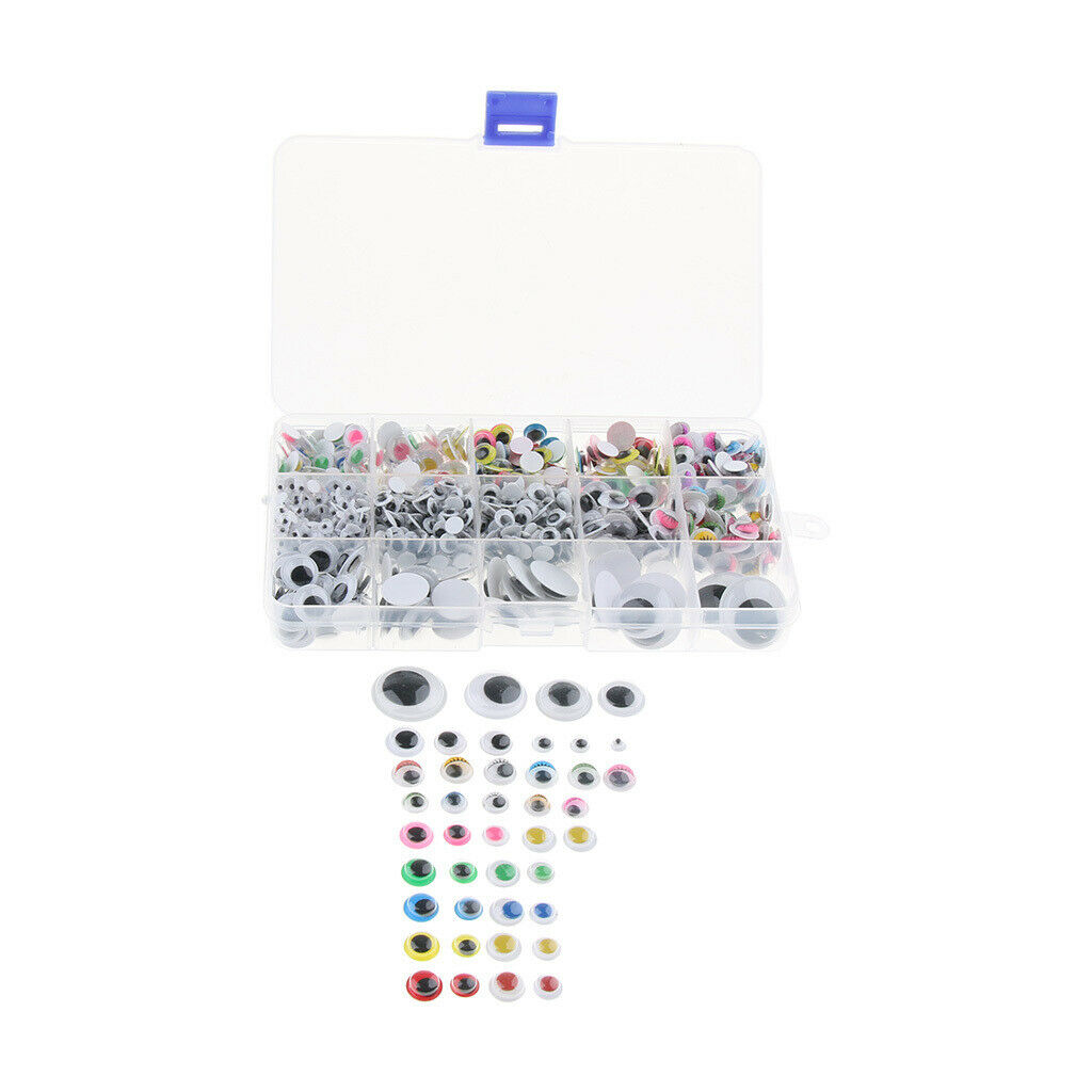 1100-Piece 5-25mm Googly Eyes SELF ADHESIVE Google Wiggly Eyes Craft
