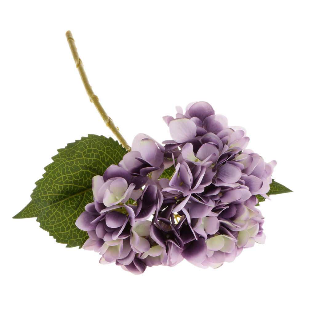 Artificial Silk Hydrangea Flower Bridal Home Garden Party Decor Craft Purple