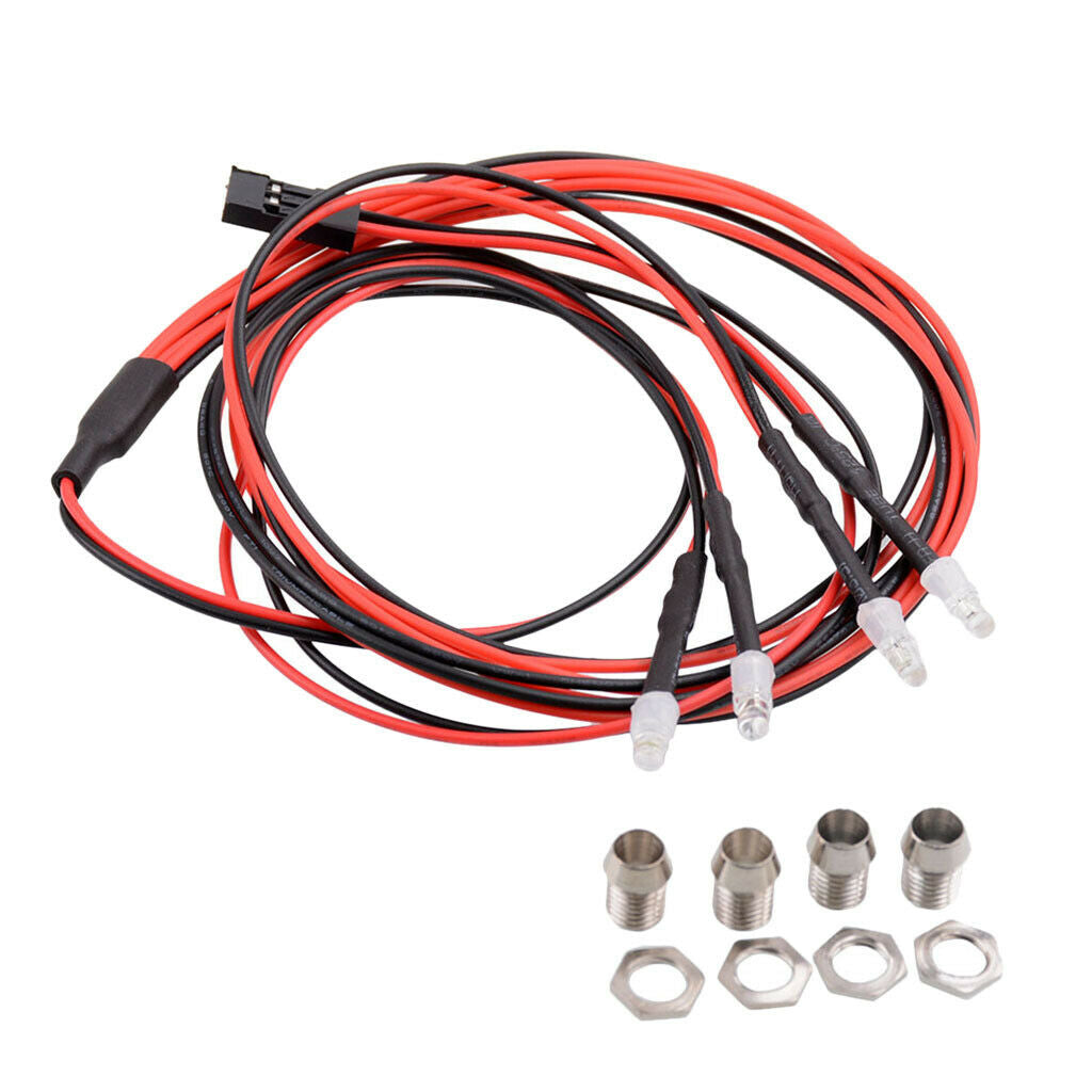 4pcs White And Red LED Lamp 3mm Upgraded Accessory for 1/10 1/16
