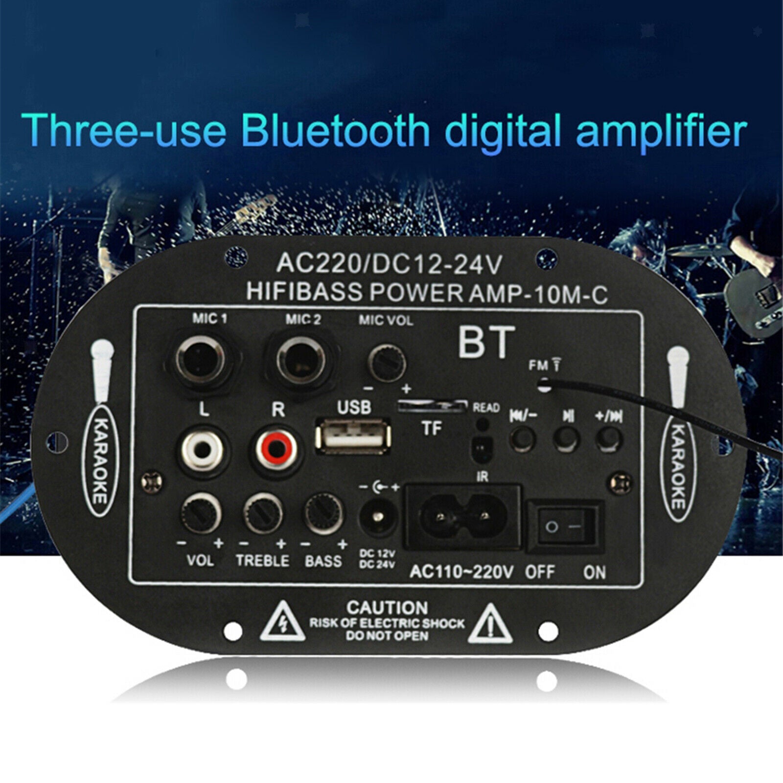SF-2MIC Home Car Digital 8" / 10" Bluetooth Amplifier Board USB FM TF Player