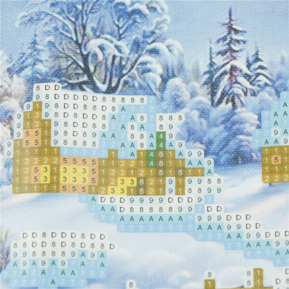 DIY diamond painting Winter snow diamond embroidery Cross Stitch mosaic decor Gy