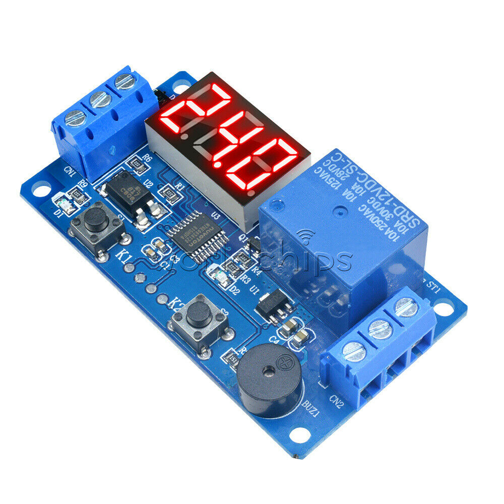 12V Display LED Timer Relay Programmable Board Delay Switch Module Car Buzzer