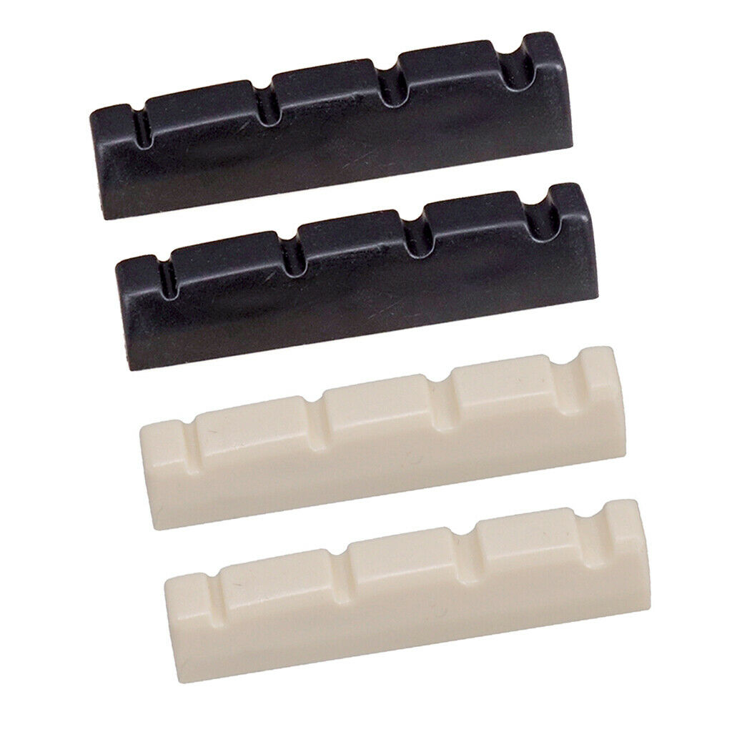 Exquisite Slotted Nut for 4 String Guitar Bass Bridge Parts Black