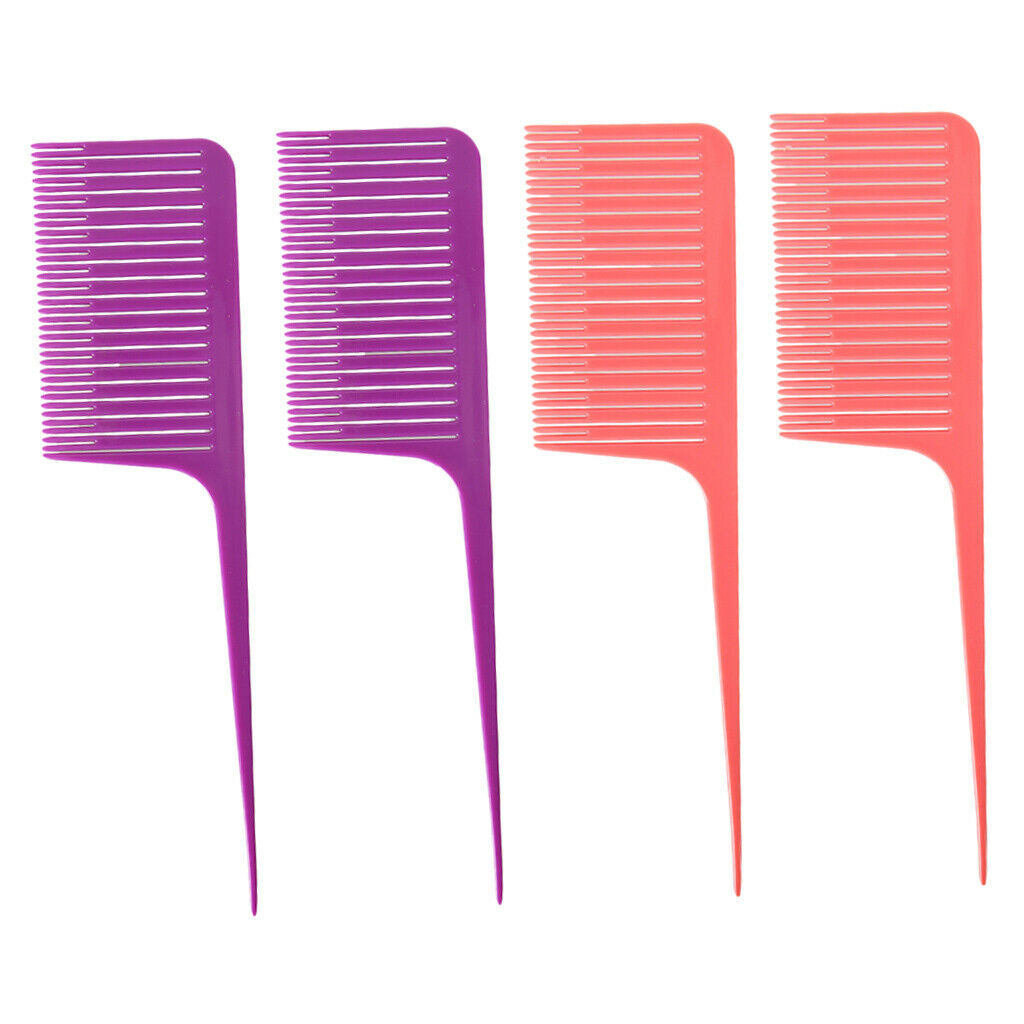 4pcs ABS Sectioning Weaving Highlighting Foiling Hair Comb Styling Combs