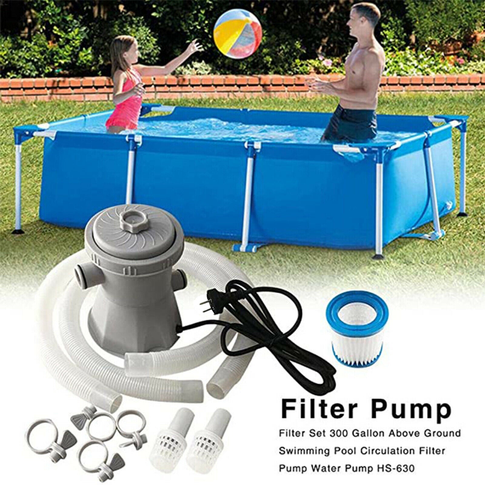 Electric Filter Pump For Pools Paddling Pool Water Cleaner with Accessories