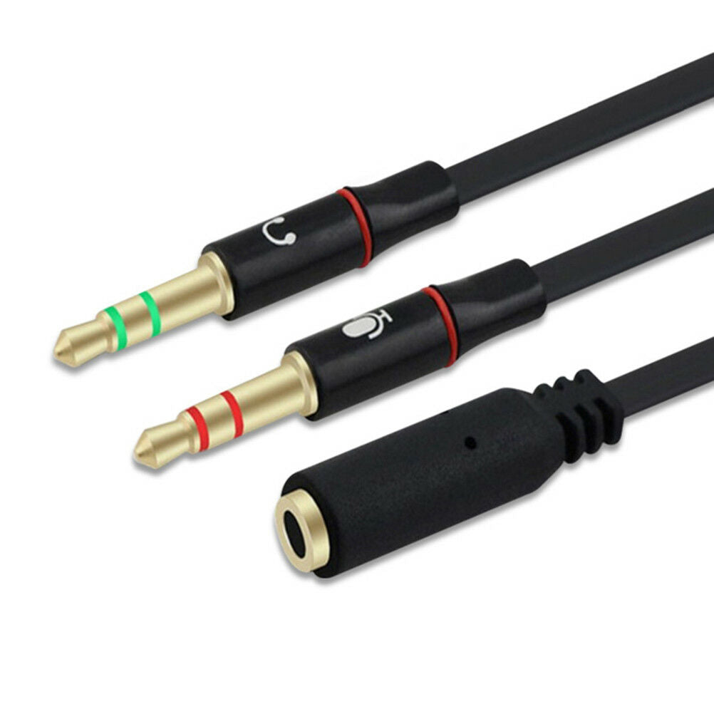 Y%Splitter 1 Female to 2 Male 3.5mm Mic Stereo Audio Adapter Audio Cable .l8