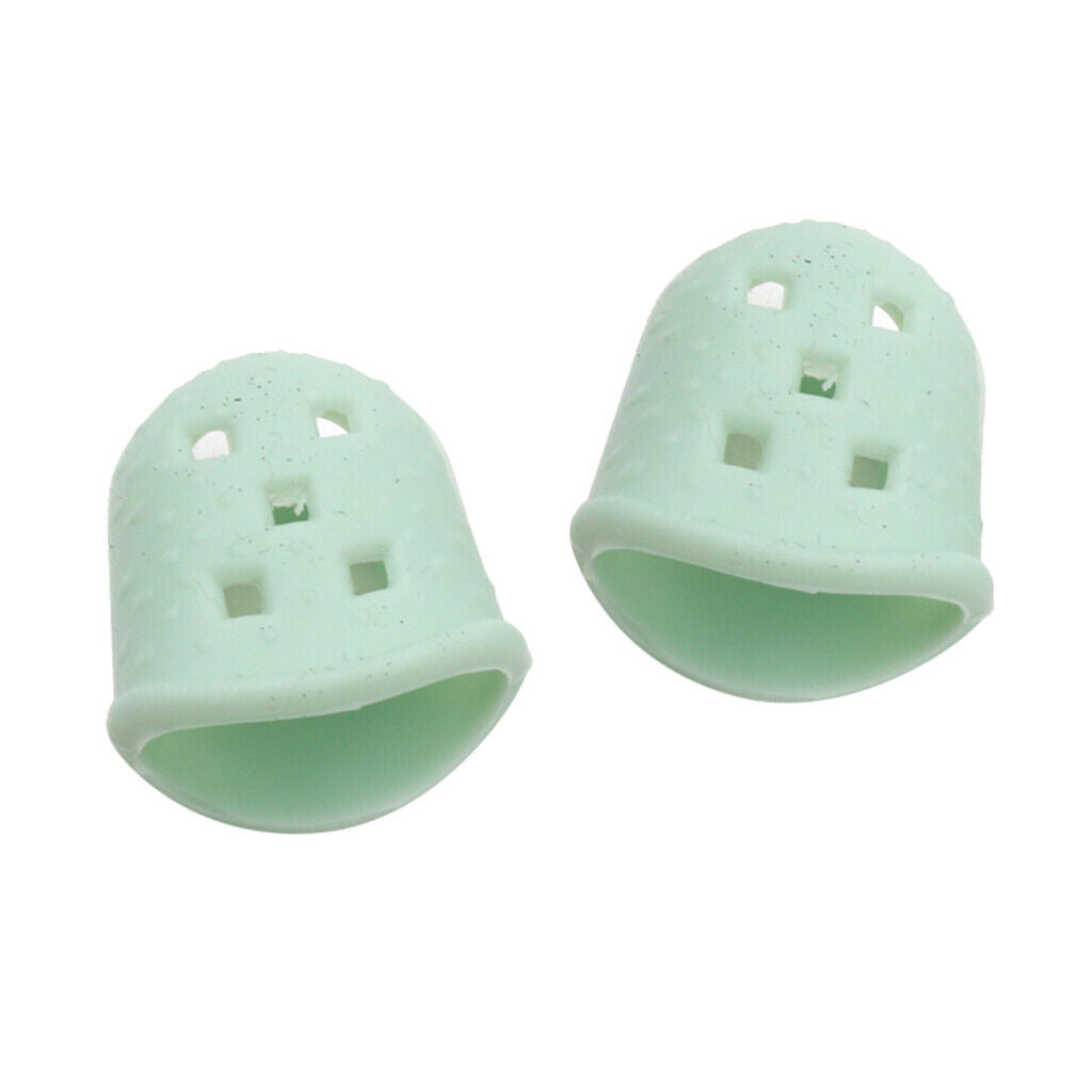 Silicone Kalimba Thumb Picks Finger Protector Fingertips for Beginner Green