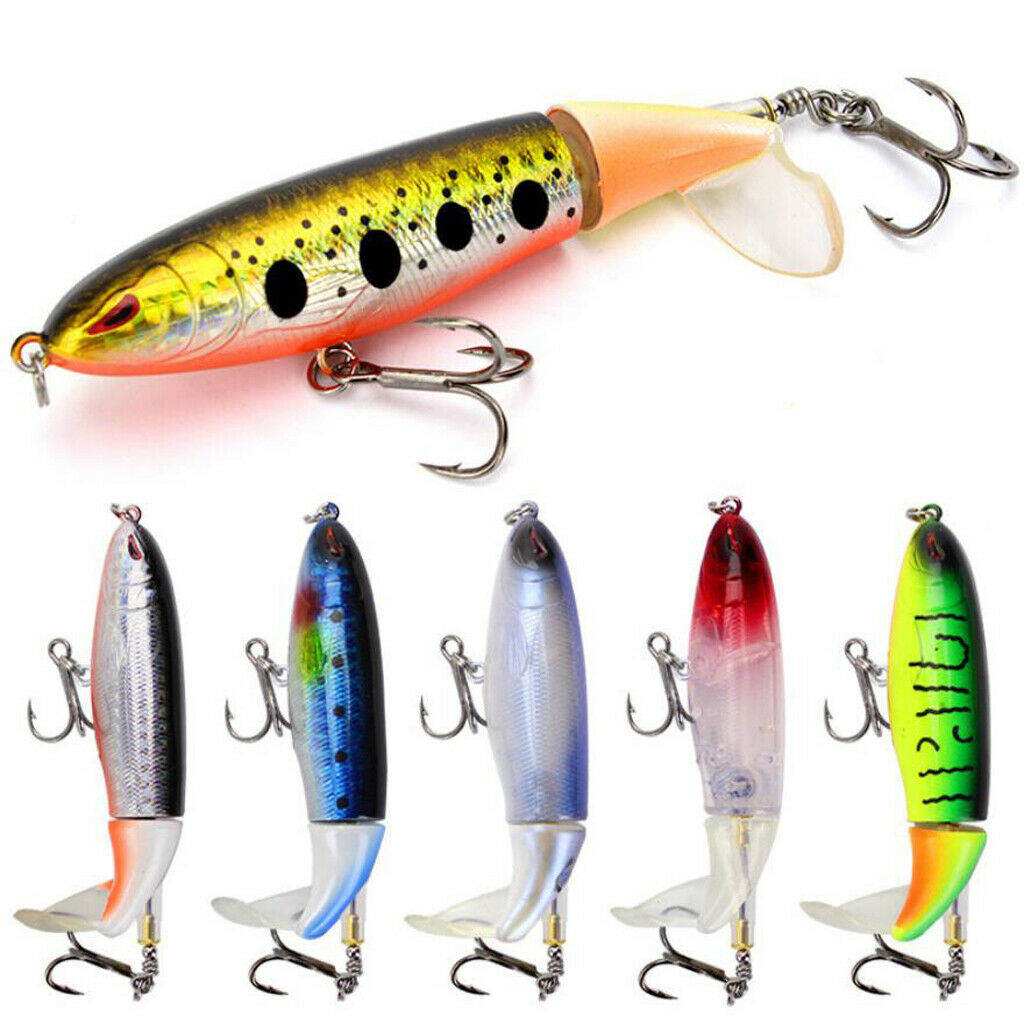6pcs Fishing Lures  with Rotating Spins Tail for Bass, Trout, Walleye, Pike and