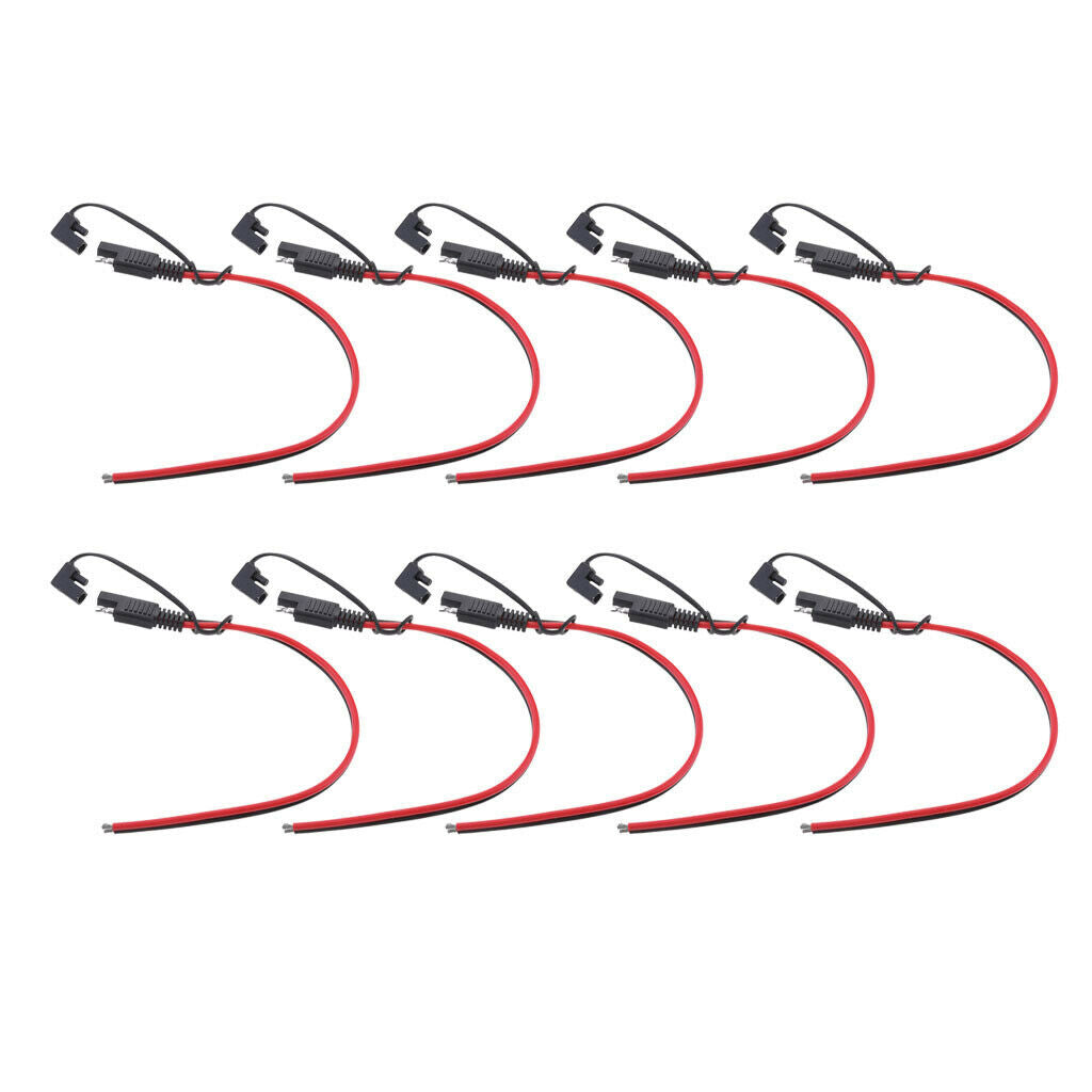 Qty 10 Premium 14AWG Solar Battery SAE Plug Charger Harness DIY Extension Cable