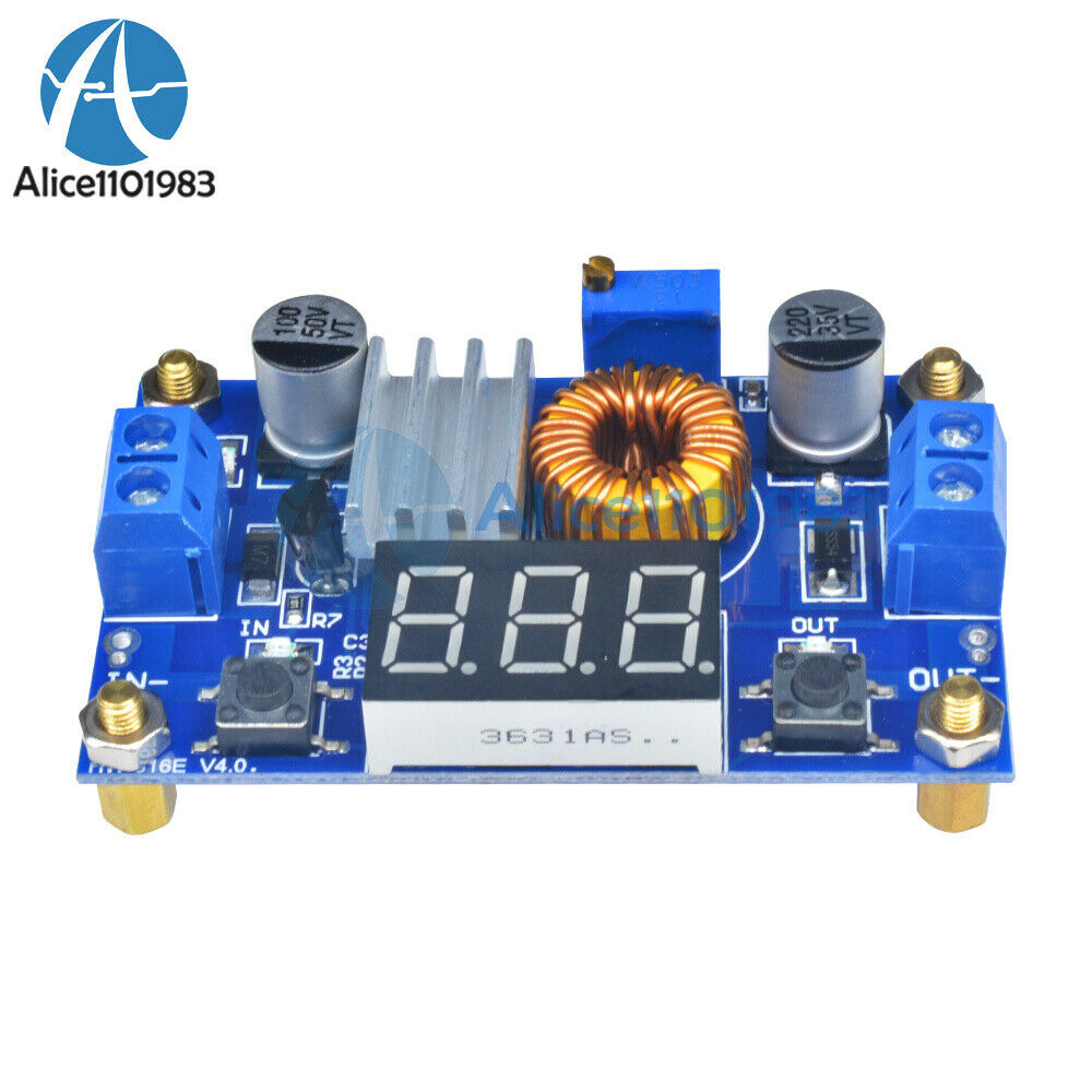 10PCS 5A Adjustable Power CC/CV Step-down Charge Module LED Driver  Voltmeter