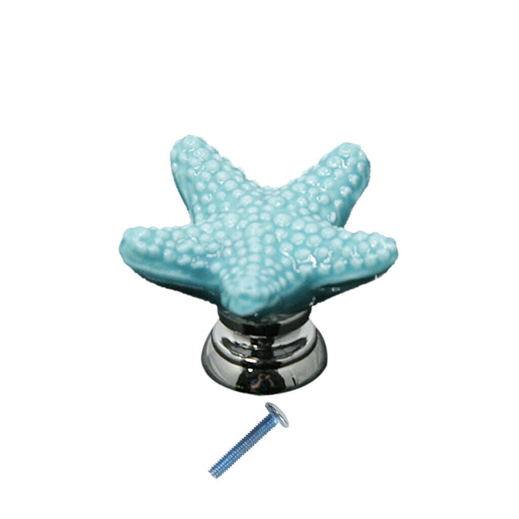 Beach Starfish Knob Pull Door Drawer Cabinet Cupboard Dresser Handle - Blue