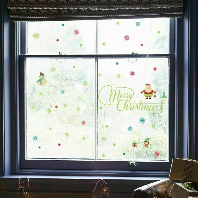 Luminous Christmas Glass Stickers Self-adhesive Window Stickers Home Decor NR9