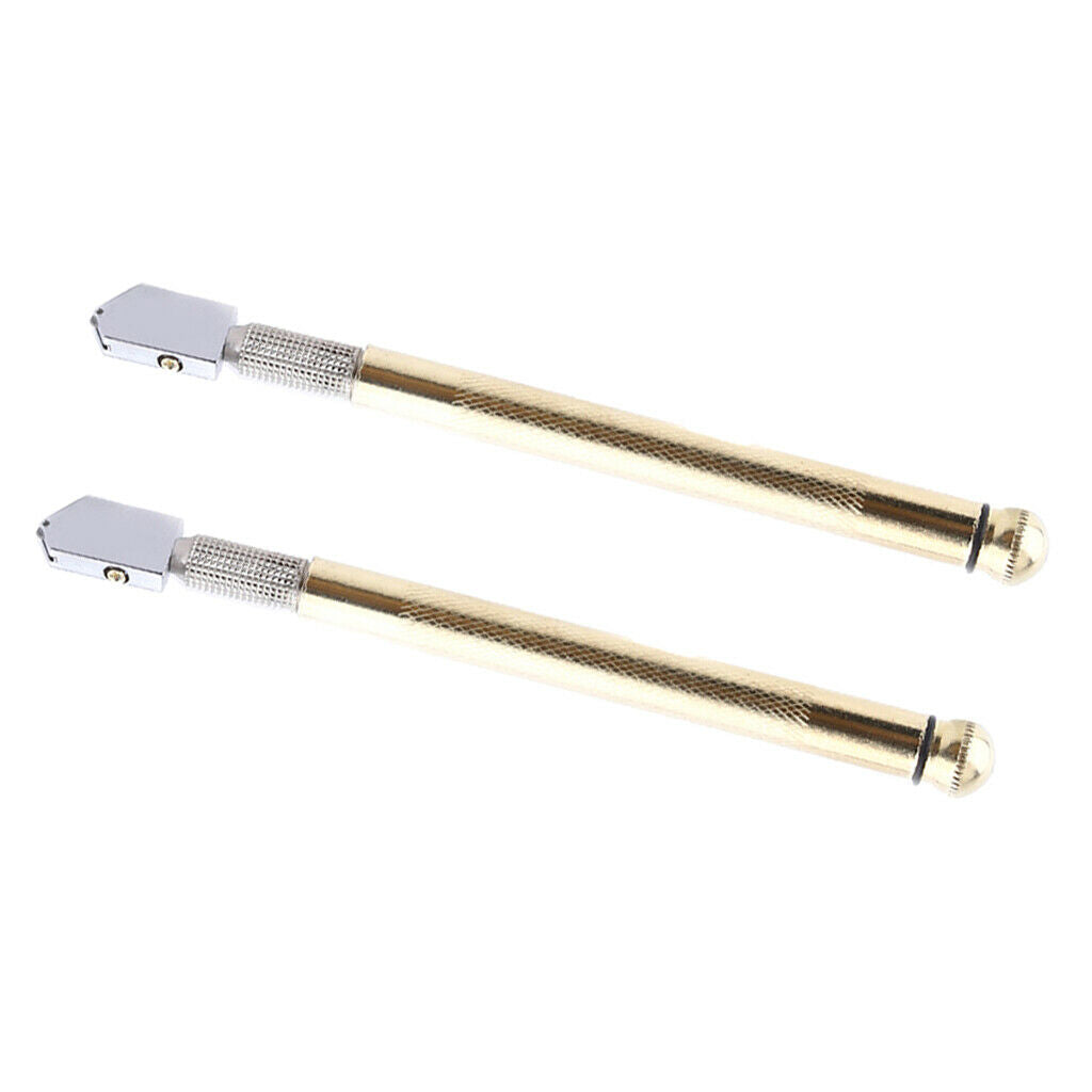2Pcs 2mm-15mm Metal Handle Carbide Tip Glass Cutter Cutting Tools for Golden