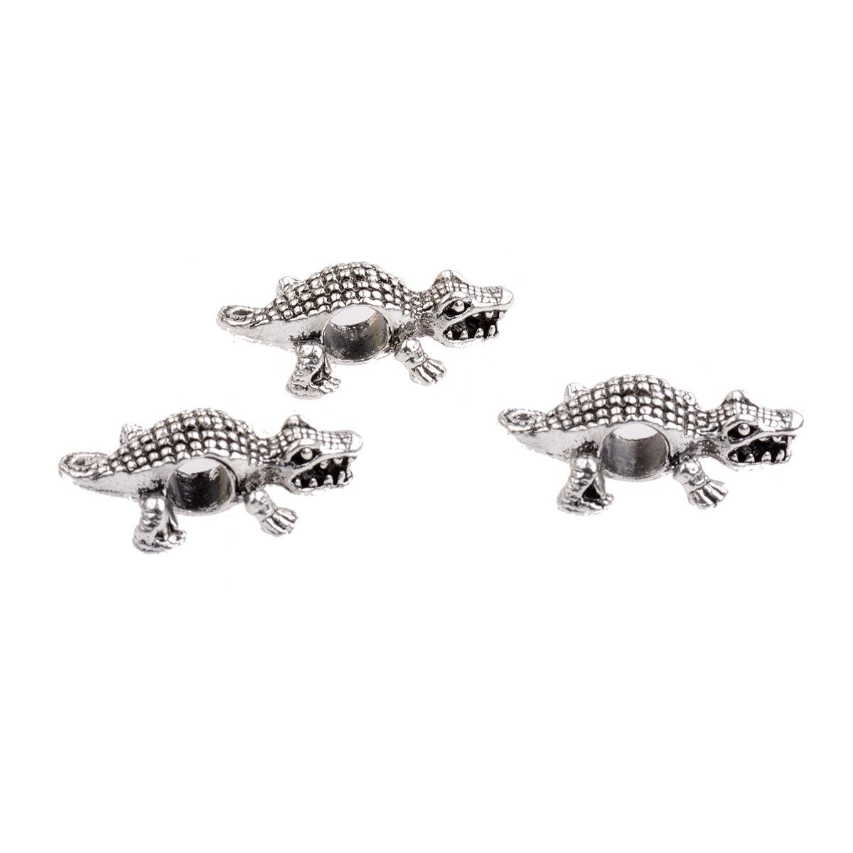 10 Pieces DIY Crocodile Head Beaded For Bracelets Connector Beads Charm Beads