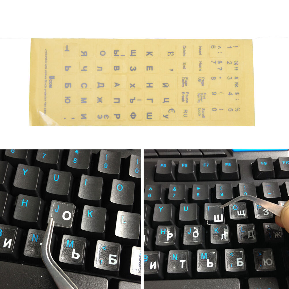 3x Russian Transparent Keyboard Stickers Letters for Laptop Notebook Compu.l8