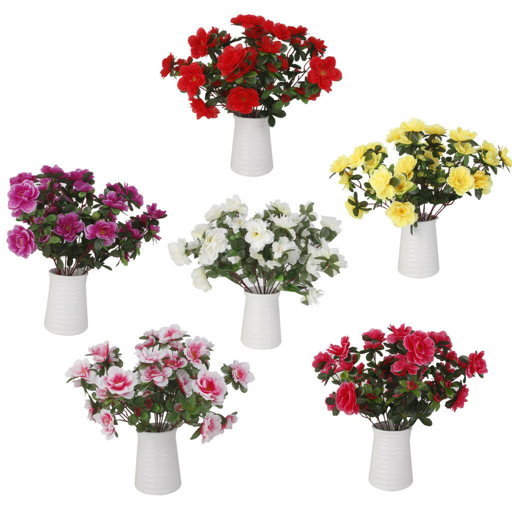 2 x Artificial False Azalea 29 Head Flowers Home Party Garden Decor Pink