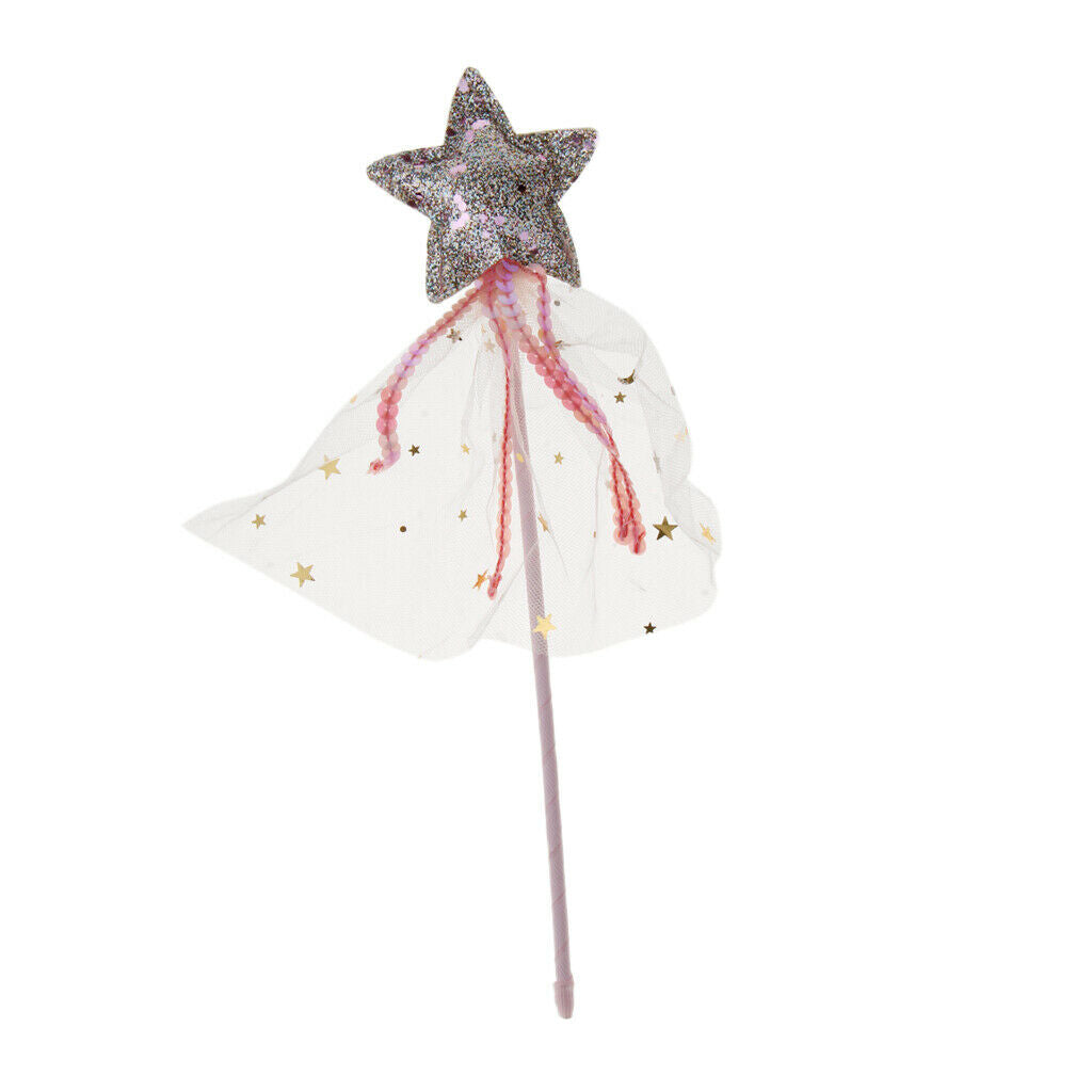 Sparkle Pink Star Shape Princess Fairy Wands For Kids