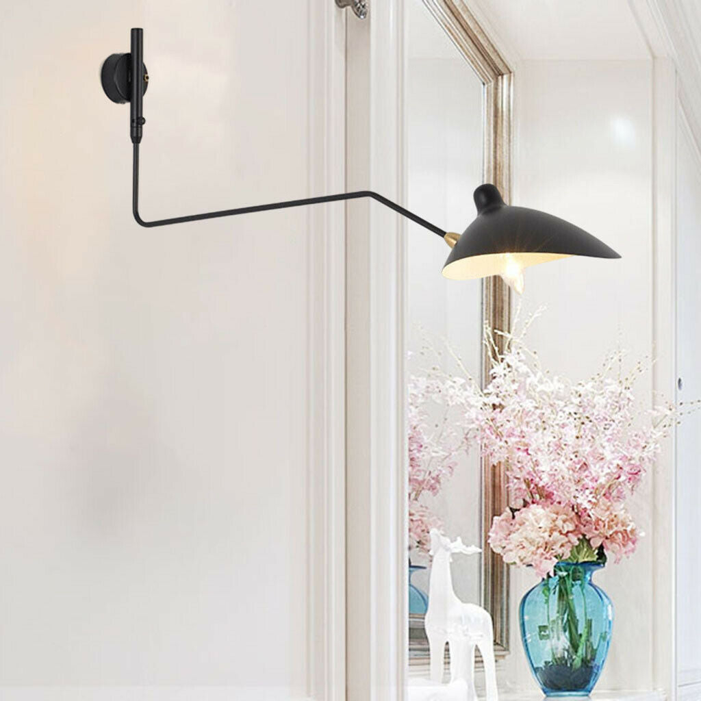 Modern Swing Arm Wall Lamps for Bedrooms Adjustable for Home Hallway Bedside