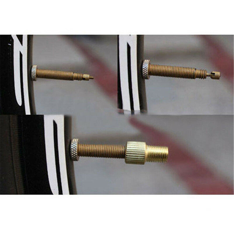 2x Presta to Schrader Valve Adaptor Converter Road Bicycle Bike Tire Tube Pump .