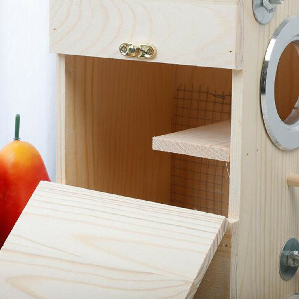 Natural Parakeet Nesting Box, Bird Nest Breeding Box Cage Wood House for Finch