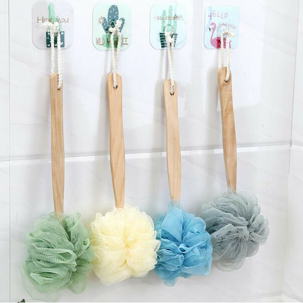 8x 14.2" Long Handle Body Brush Scrunchie Back Scrubber Body Washing Oneself