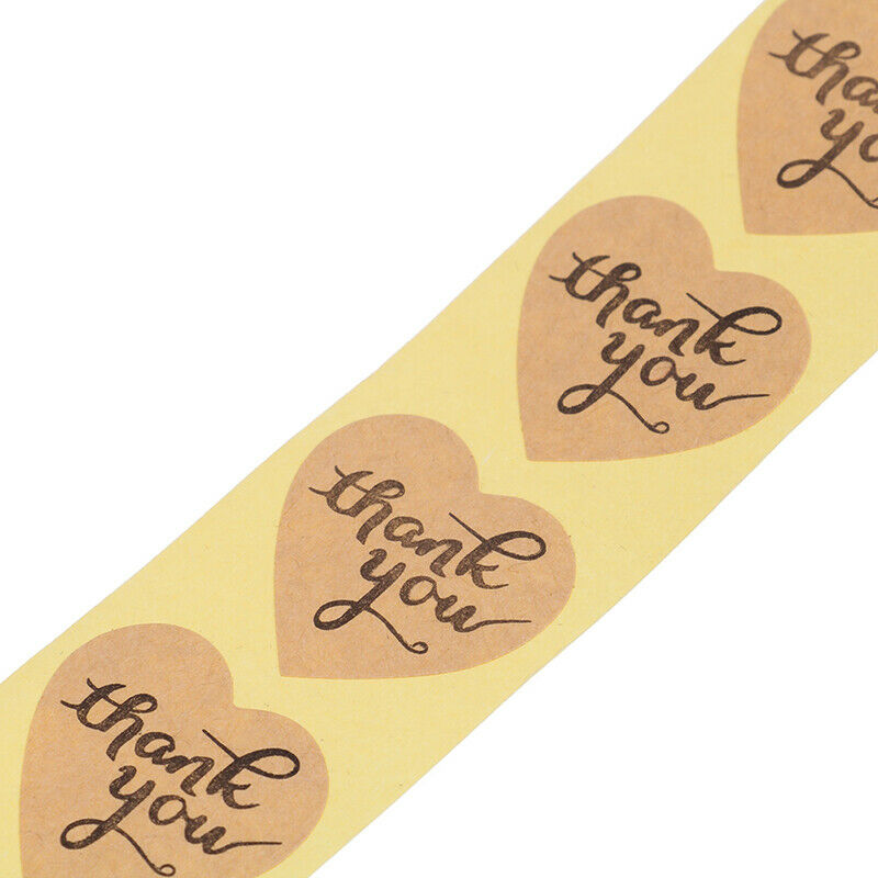 500pcs Heart thank you Stickers Cake Sealing Labels Gift Box Adhesive Sti.l8