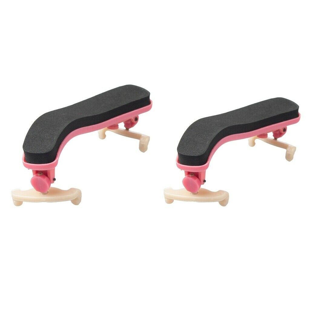 2 Pieces 1:2 1:4 Violin Shoulder Pads Plastic Pads Holder Pink for Violin