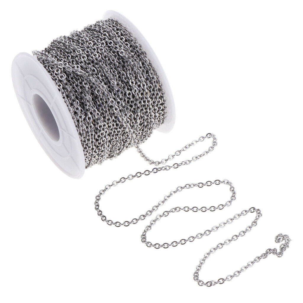 13yd Ring Loop 2mm Stainless Steel Chain DIY Jewelry Making Craft Accessory