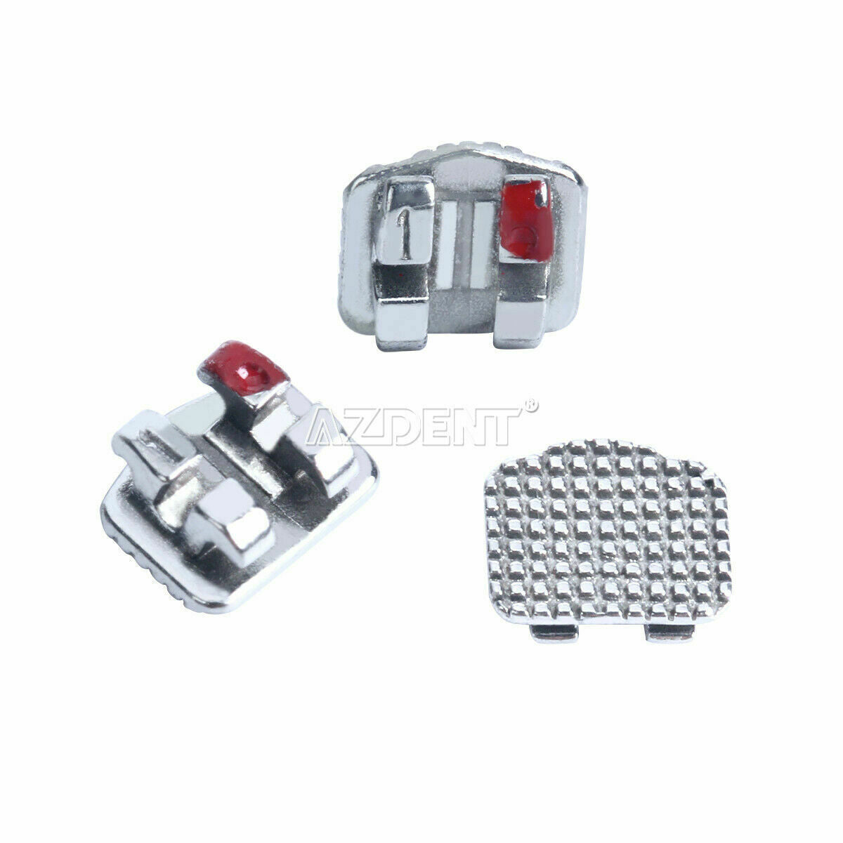 2 X Dental Orthodontic Monoblock Brackets Mini Roth 018 Hooks 345 Metal AZDENT