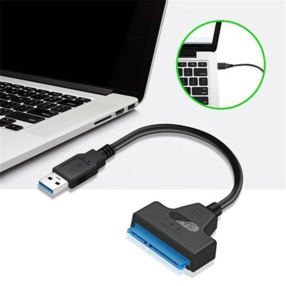 USB 3.0 To SATA 22Pin SSD 2.5 Inch HDD SSD Hard Disk Drive Adapter Cable Black
