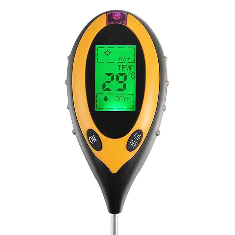 4 In1 LCD Digital PH Tester Moisture Temperature Sunlight Soil Meter Pla DD