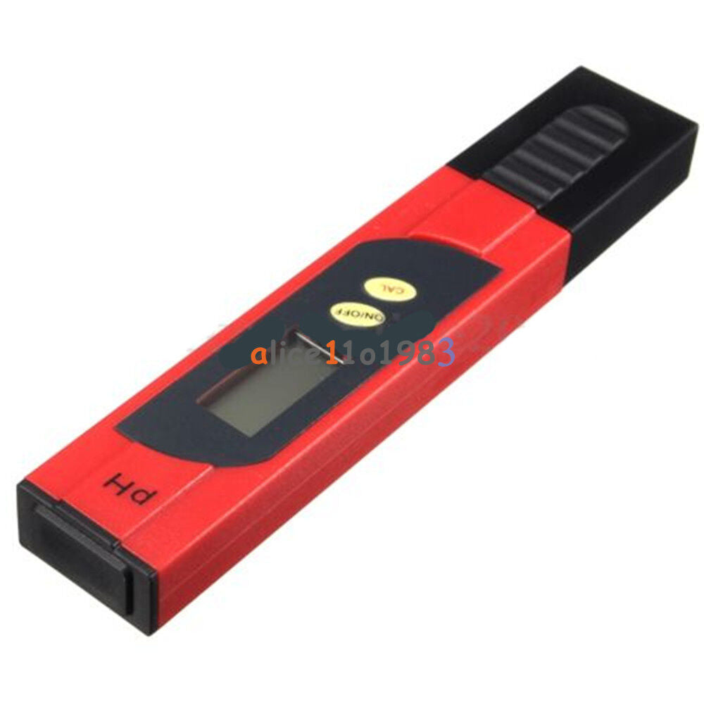 Red Pocket LCD PH Meter Tester Pen Hydroponics Aquarium Pool Water Measure