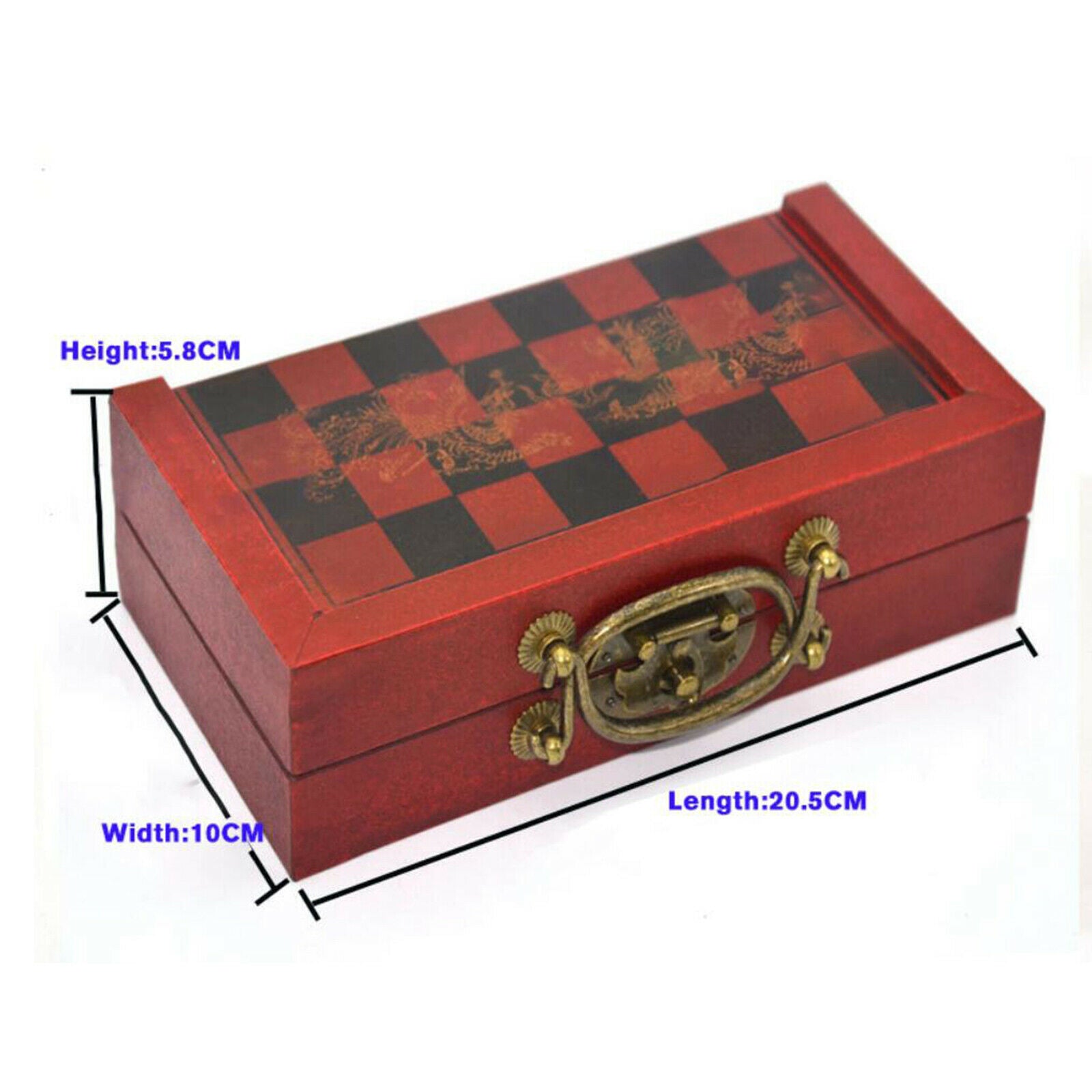 Wooden Chess Set with Folding Chess Board Chess Soldiers Chessman Pieces