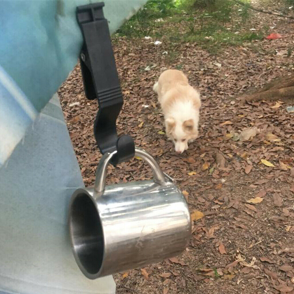 4 Pieces Outdoor Camping Awning Tent Clips Clasp Towels & Cups Hanging Hooks