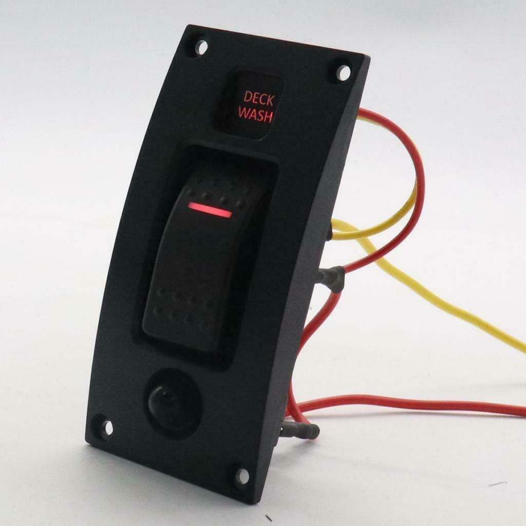 12/24V Waterproof Deck Wash Control Rocker Switch Panel with ON-Off Button