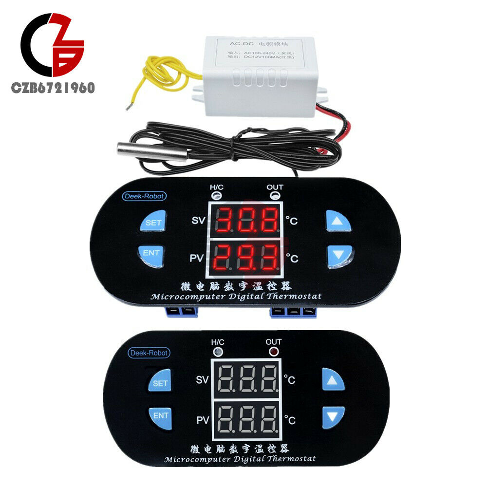 AC 110V/220V 10A Digital Dual LED W1308 Thermostat Temperature Controller Sensor