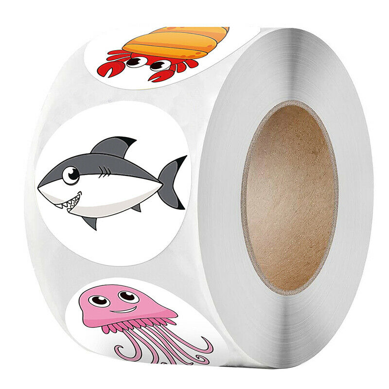 500pcs/roll fish Stickers Scrapbooking Stickers For Package Seal Labe.l8