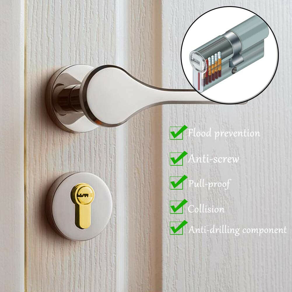 Anti-theft Door Key Security Copper Lock Cylinder Interior Brass Lock Core @