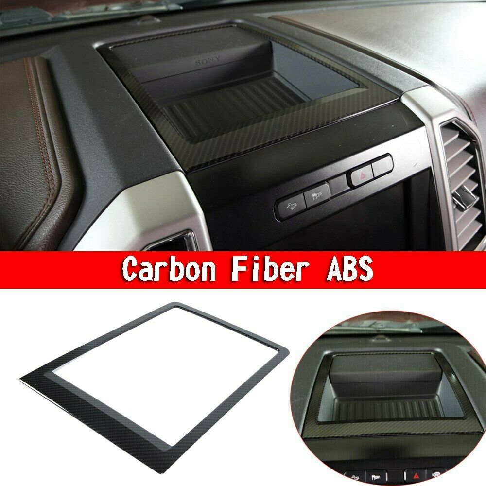 Carbon Fiber ABS Center Console Storage Box Cover Trim For Ford F150 2015+ CN