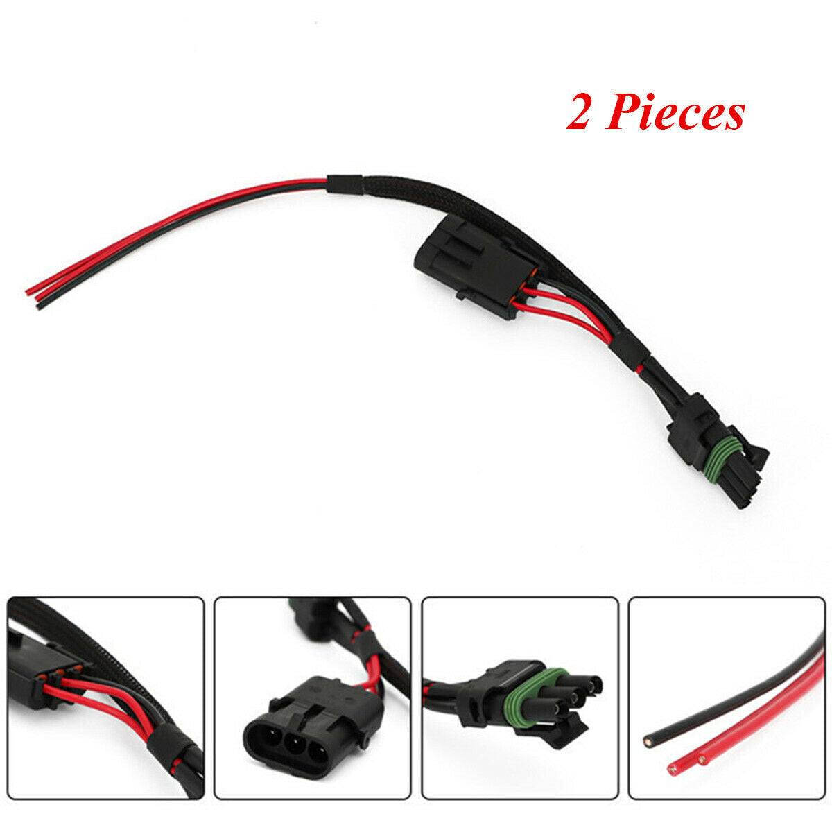 2Pieces Plug-in Light Bulb Pre-Wired Socket Plug And Play Adapter Wiring Harness